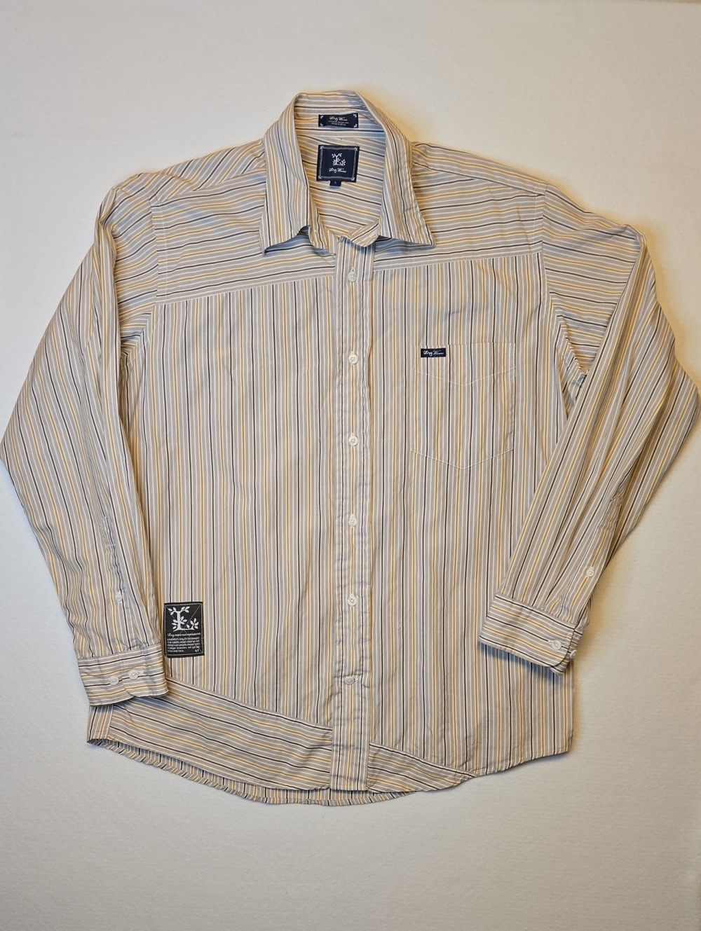 LRG Americano Cut Ups Woven Button Down Long Sleeve Dress Shirt Vintage Y2k
